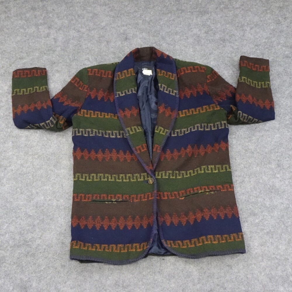 First Option Blazer Womens Medium Tapestry Southwestern Aztec Jacket